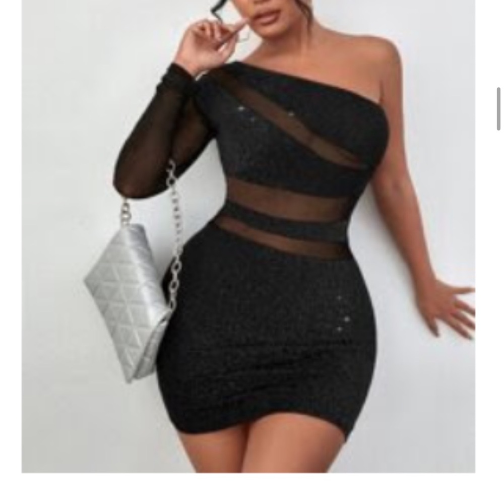 Elegant Black One-Shoulder Dress